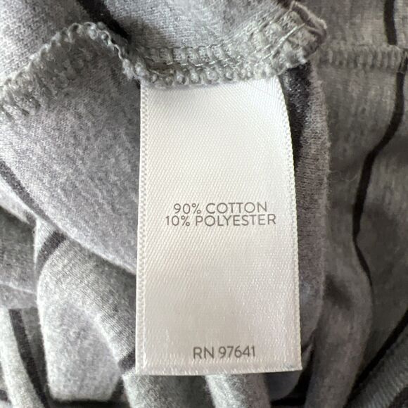 J Jill Sweater Women Extra Large Grey Striped Knit V-Neck Pullover Front Pockets - Picture 6 of 13